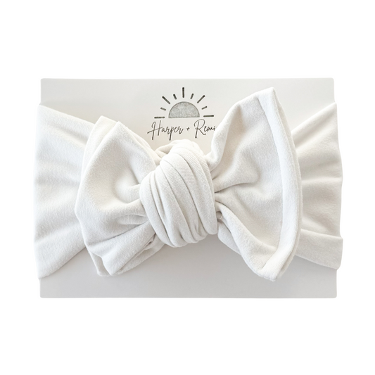 White | Brushed Oversized Bow