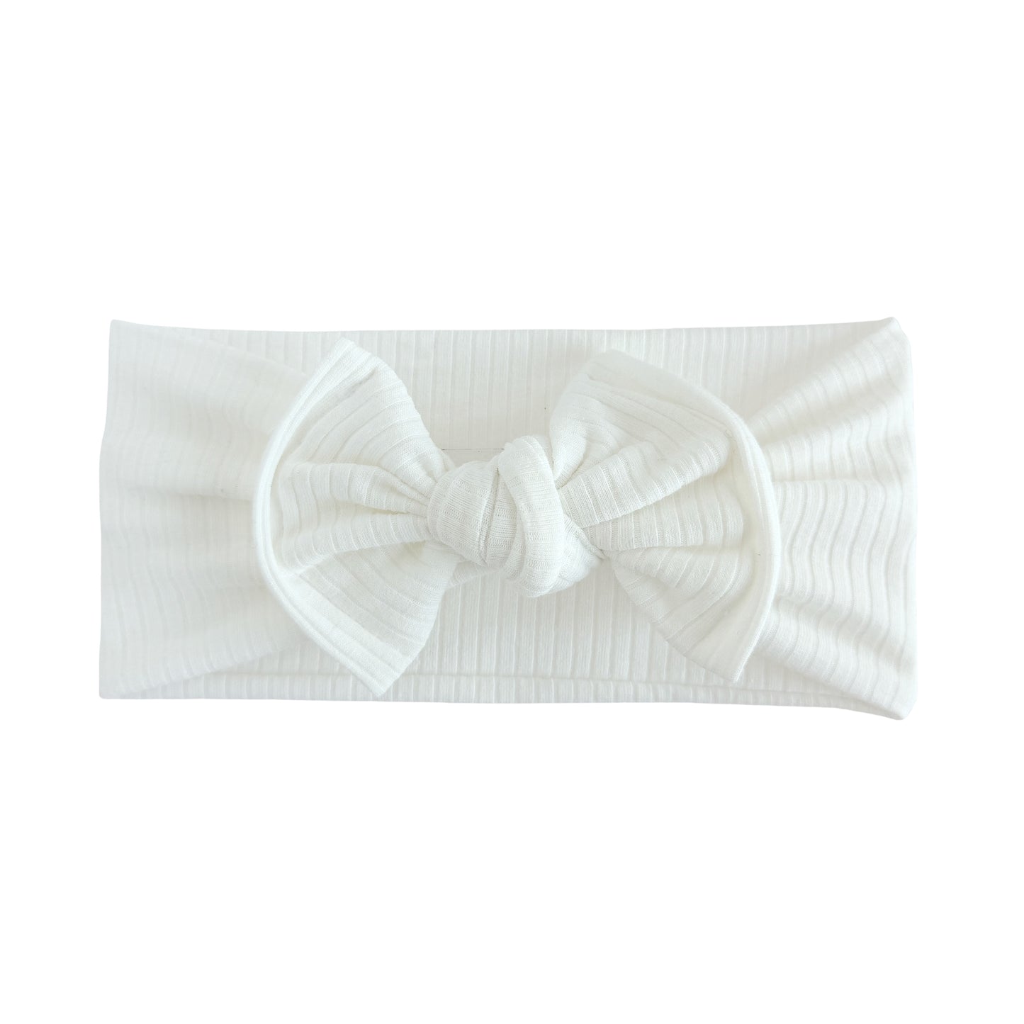 White Cotton Ribbed Baby Headband