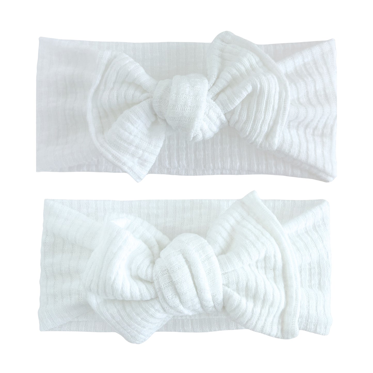 White Crepe Ribbed Baby Headband