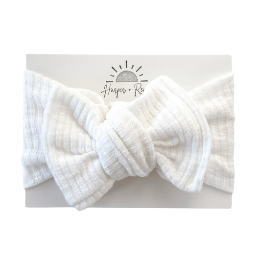 White Crepe | Ribbed Oversized Bow