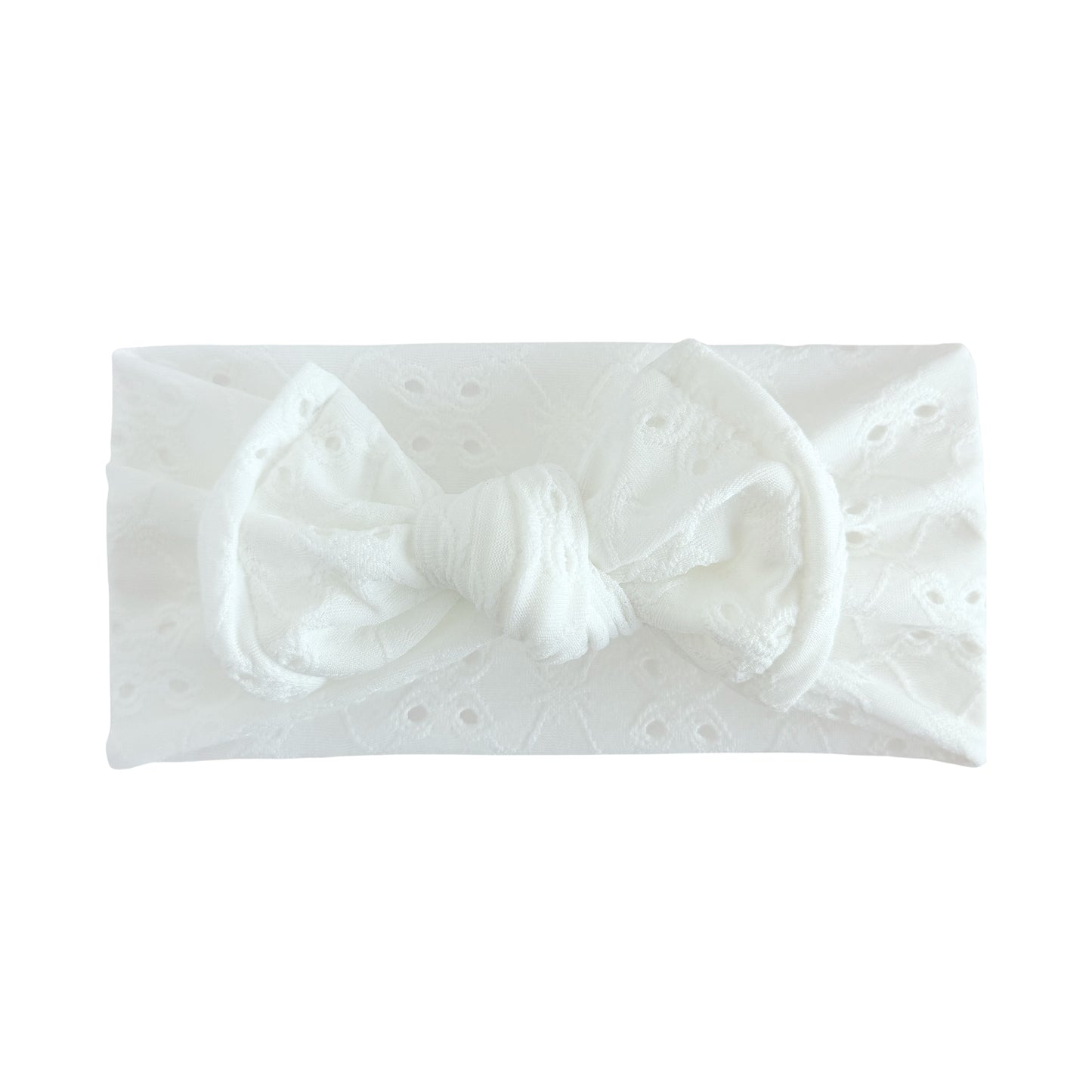 White Eyelet Baby Headband