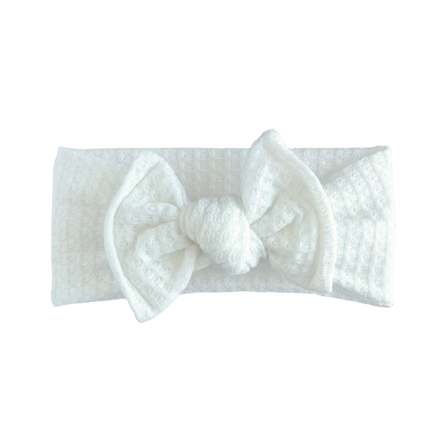 White Honeycomb Waffle Baby Headband