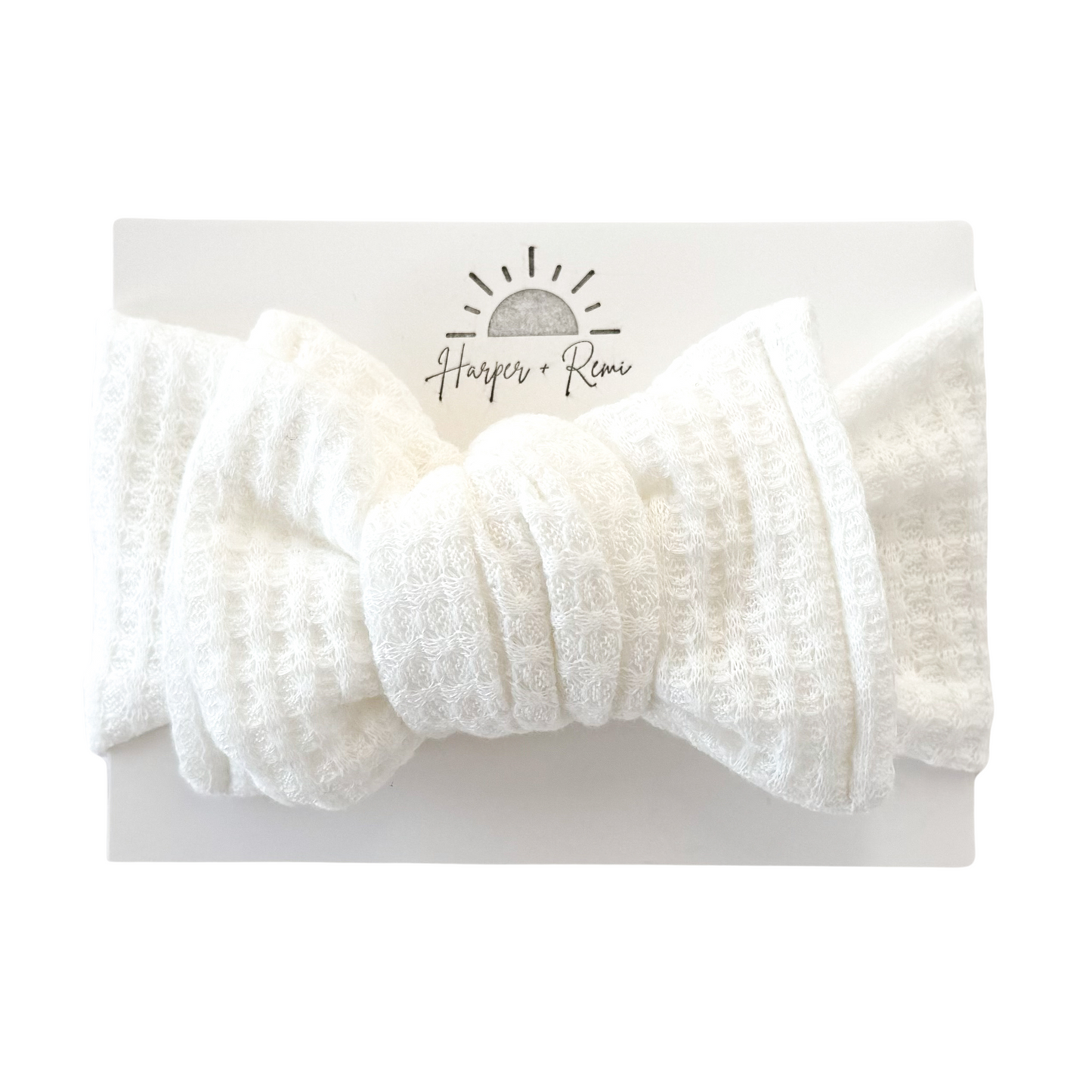 White | Honeycomb Waffle Oversized Bow