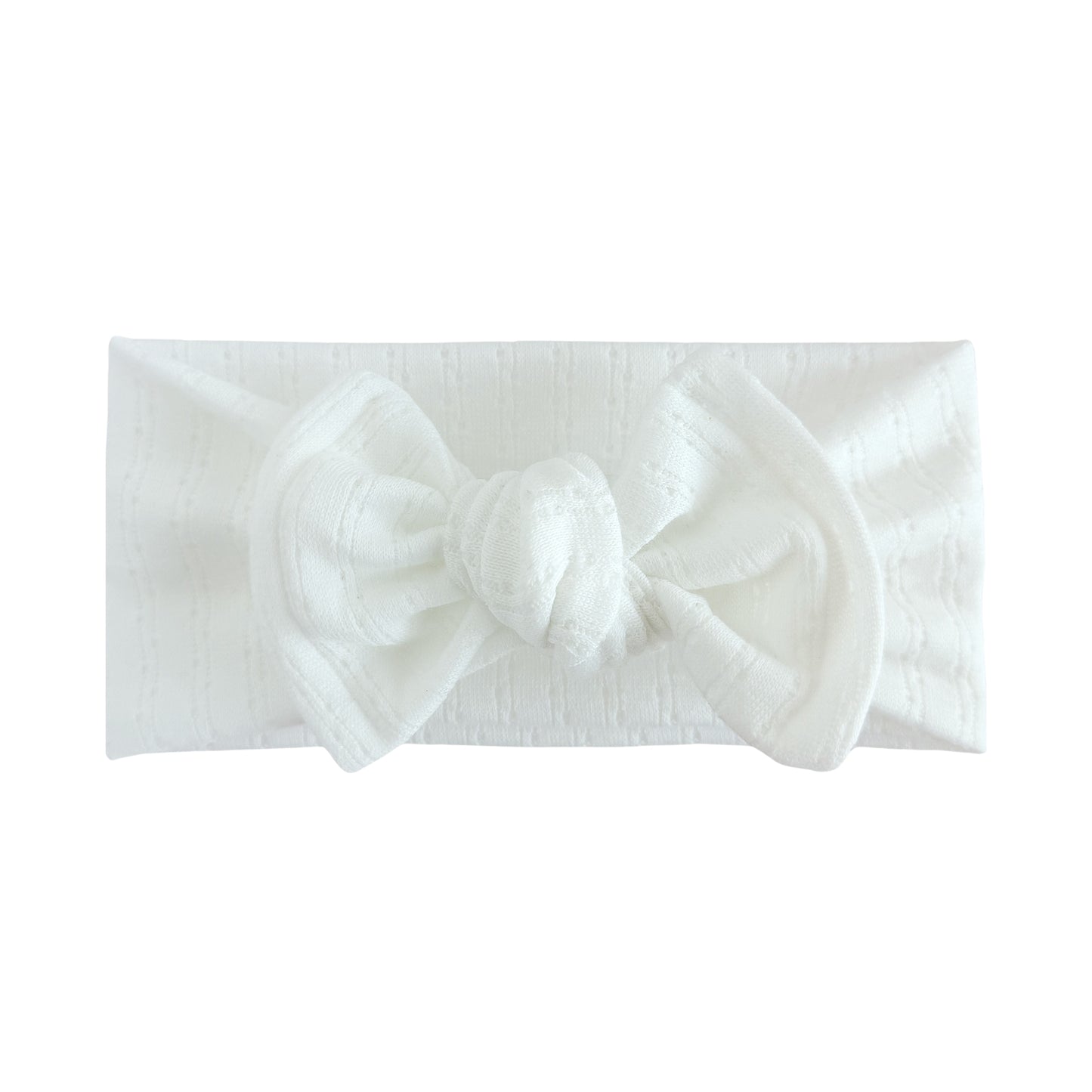 White Pointelle Baby Headband
