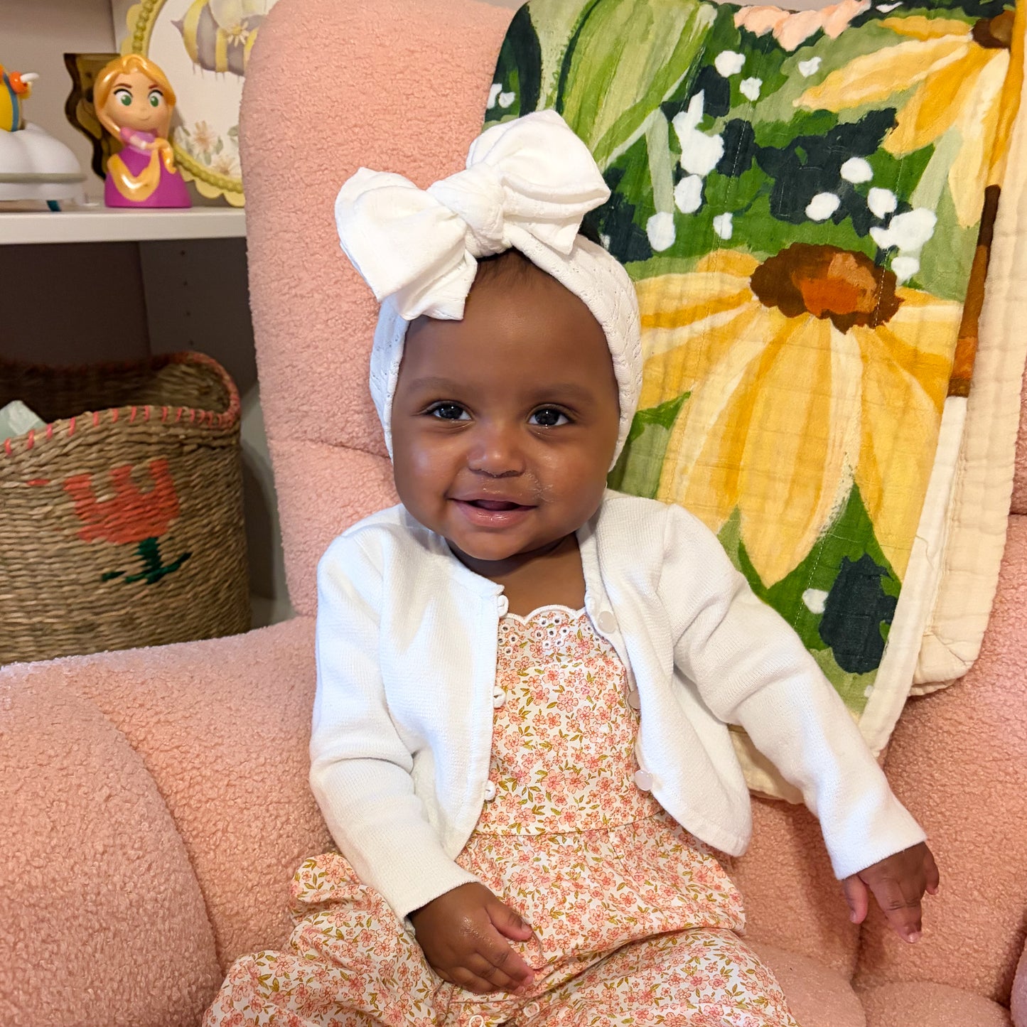 White Pointelle Baby Headband