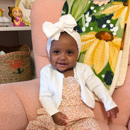White Pointelle Baby Headband