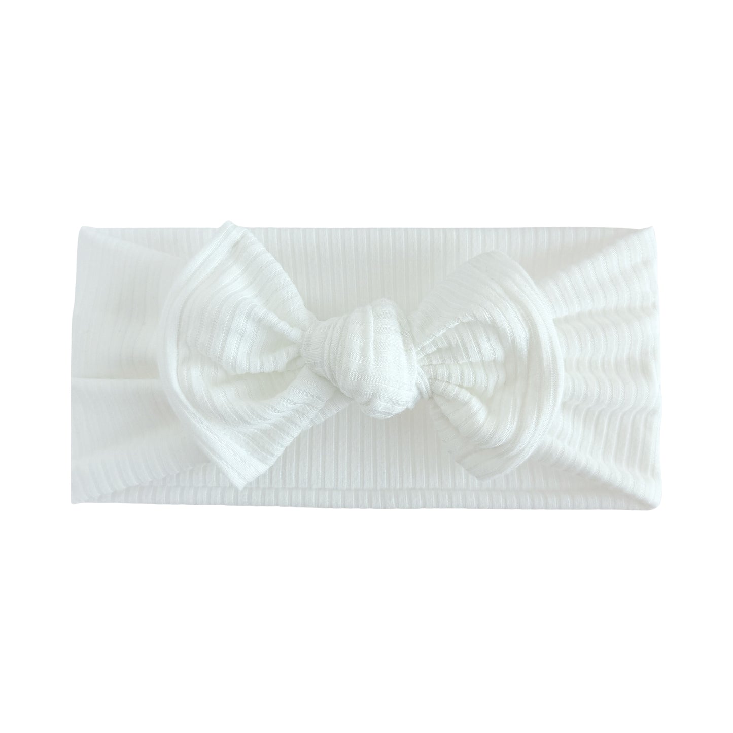 White Ribbed Baby Headband