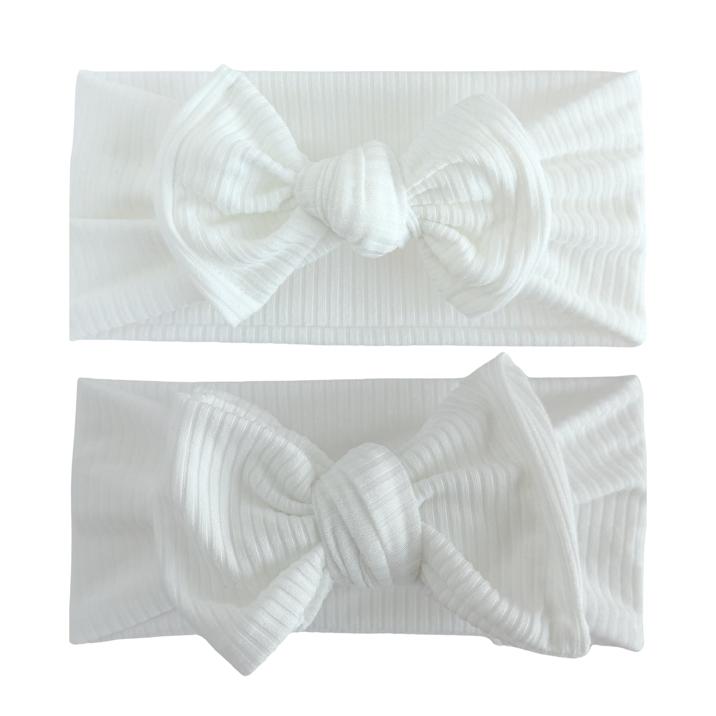 White Ribbed Baby Headband