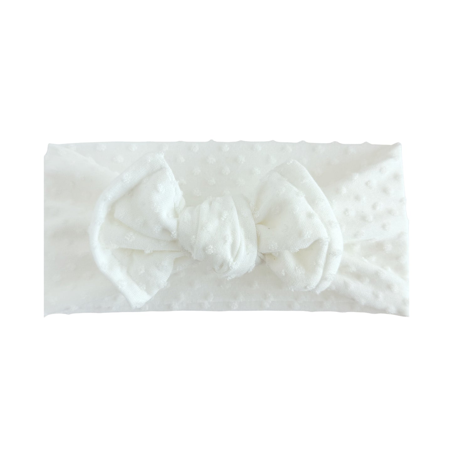 White Swiss Dots Baby Headband