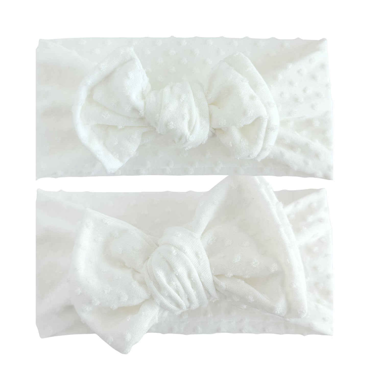 White Swiss Dots Baby Headband