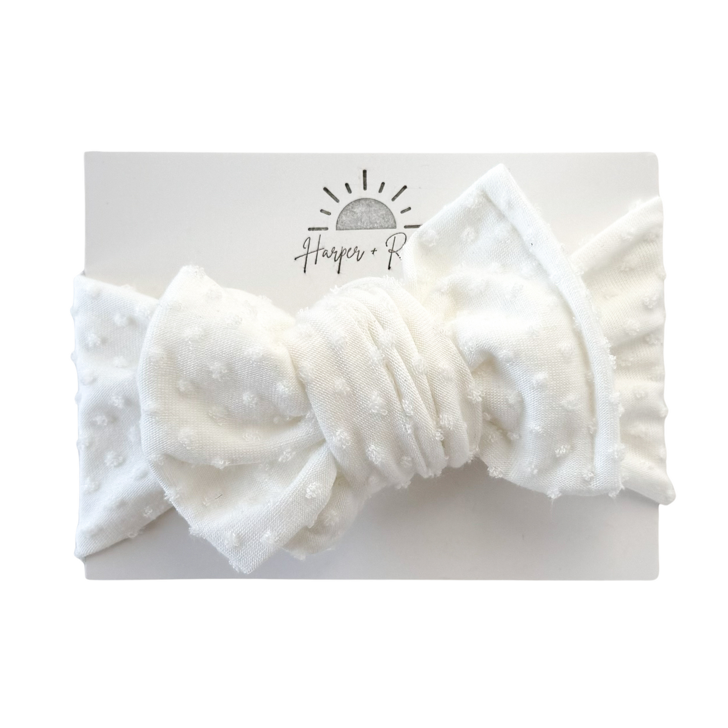 White Swiss Dots | Oversized Bow