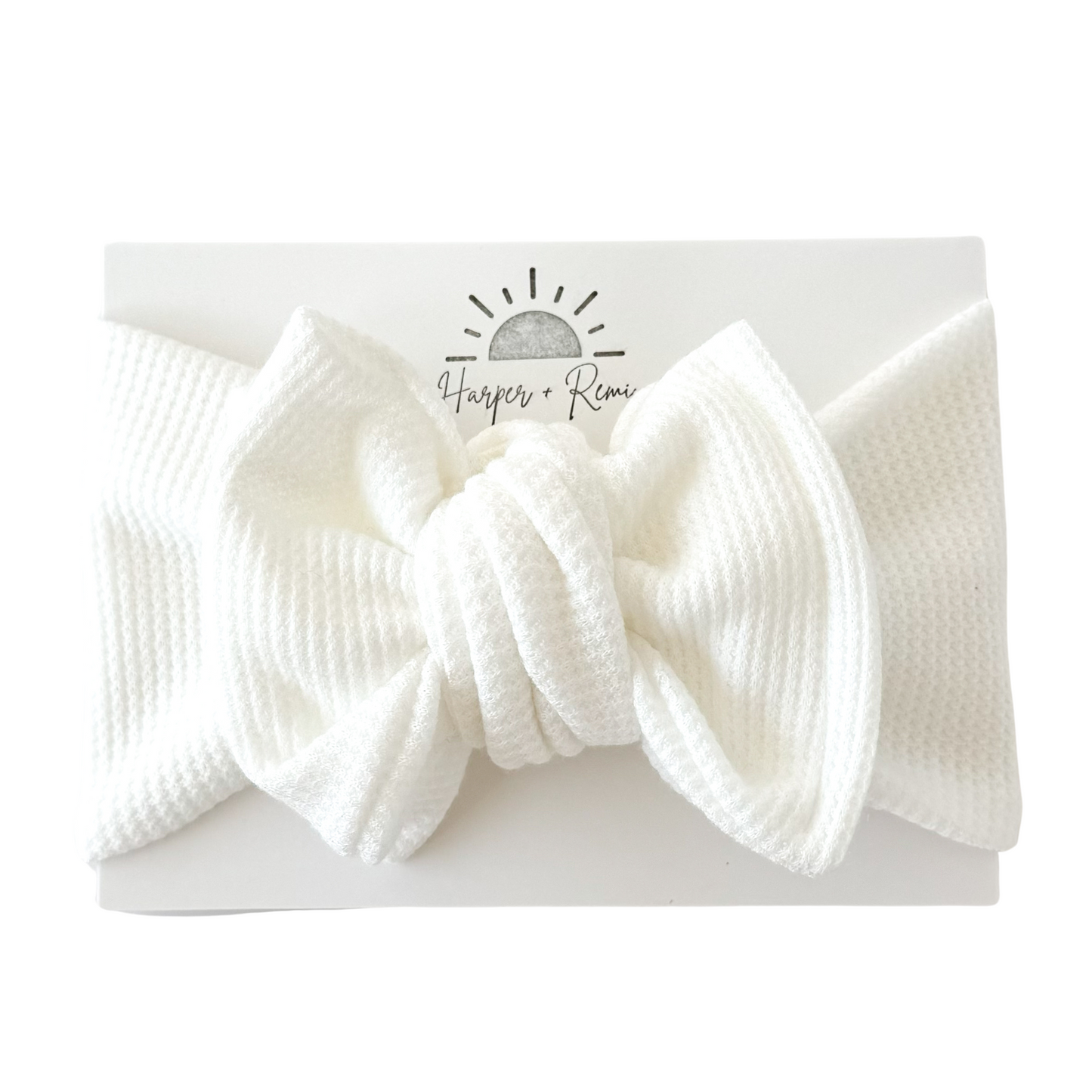 White | Waffle Oversized Bow