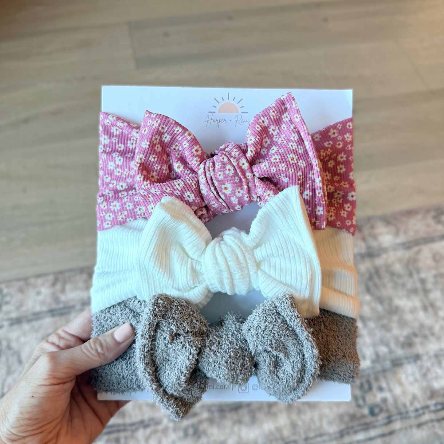 Berry Ditzy + Winter Neutrals Bow Bundle