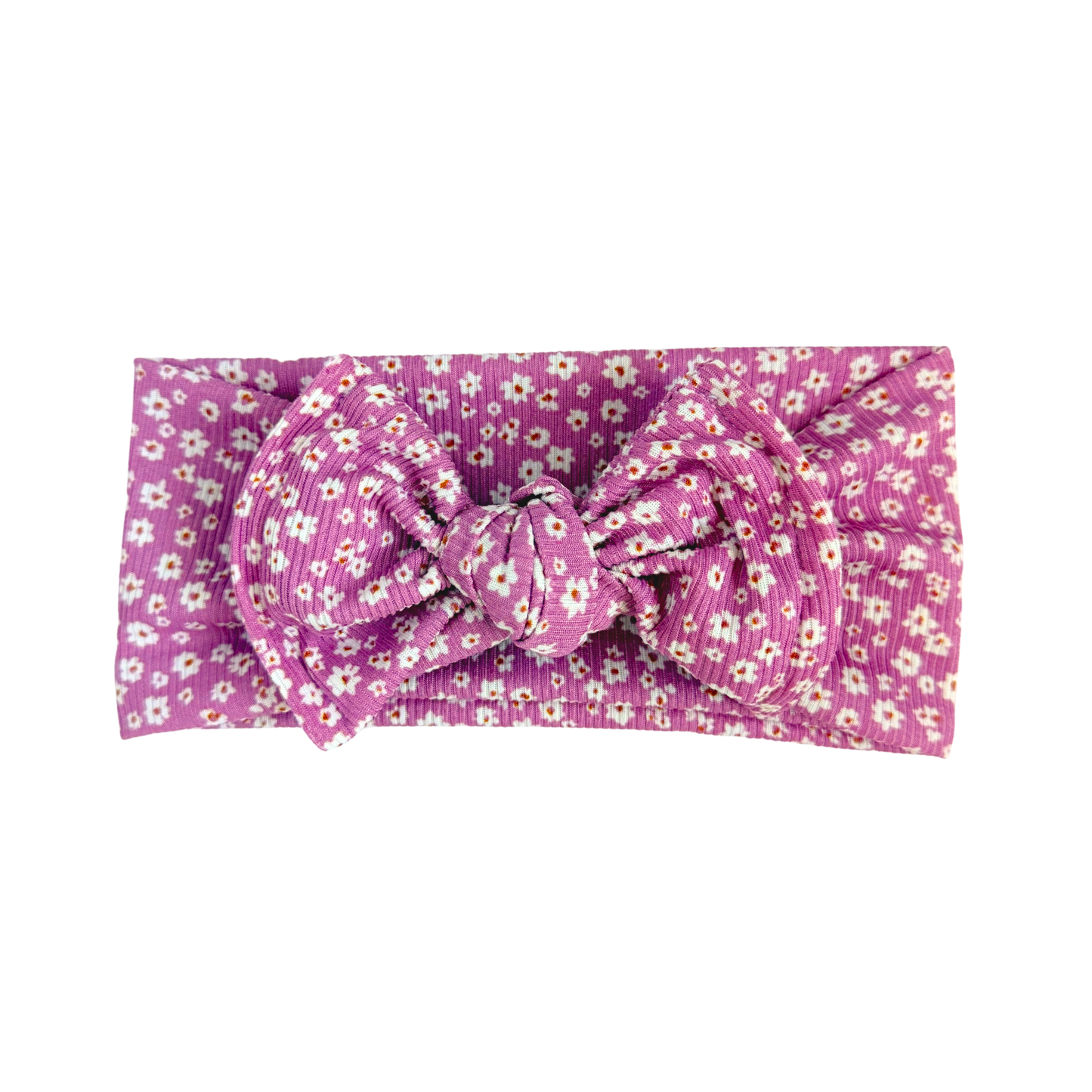 Ditzy Floral Ribbed Baby Headband (Winter Berry)