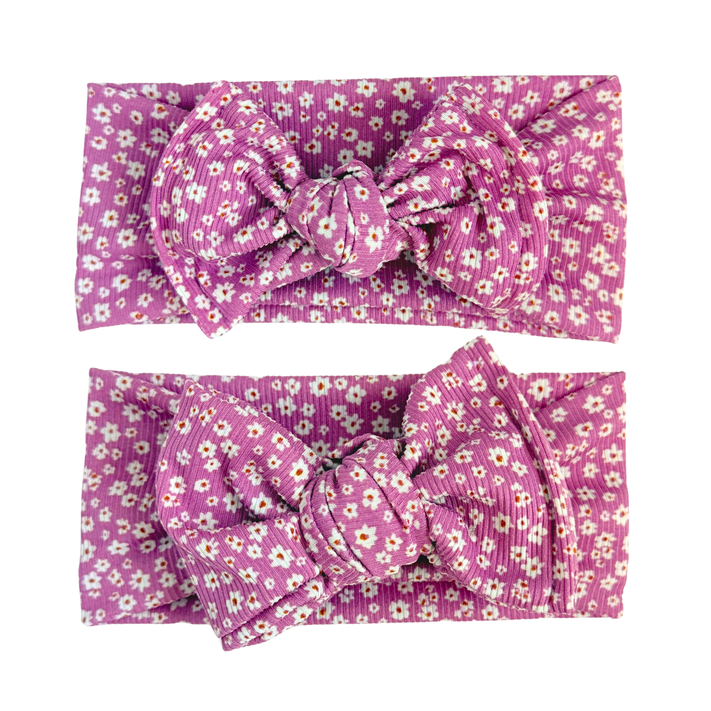 Ditzy Floral Ribbed Baby Headband (Winter Berry)