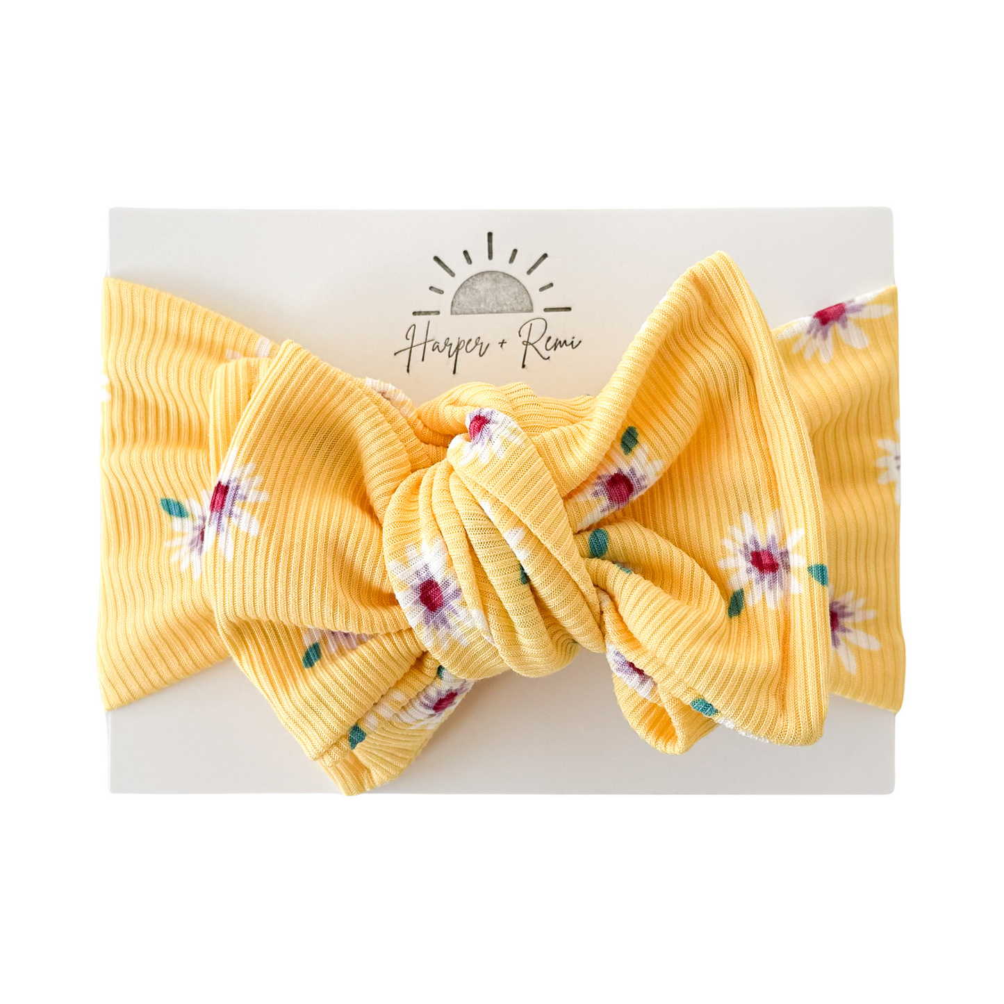 Yellow Daisy | Ribbed Oversized Bow