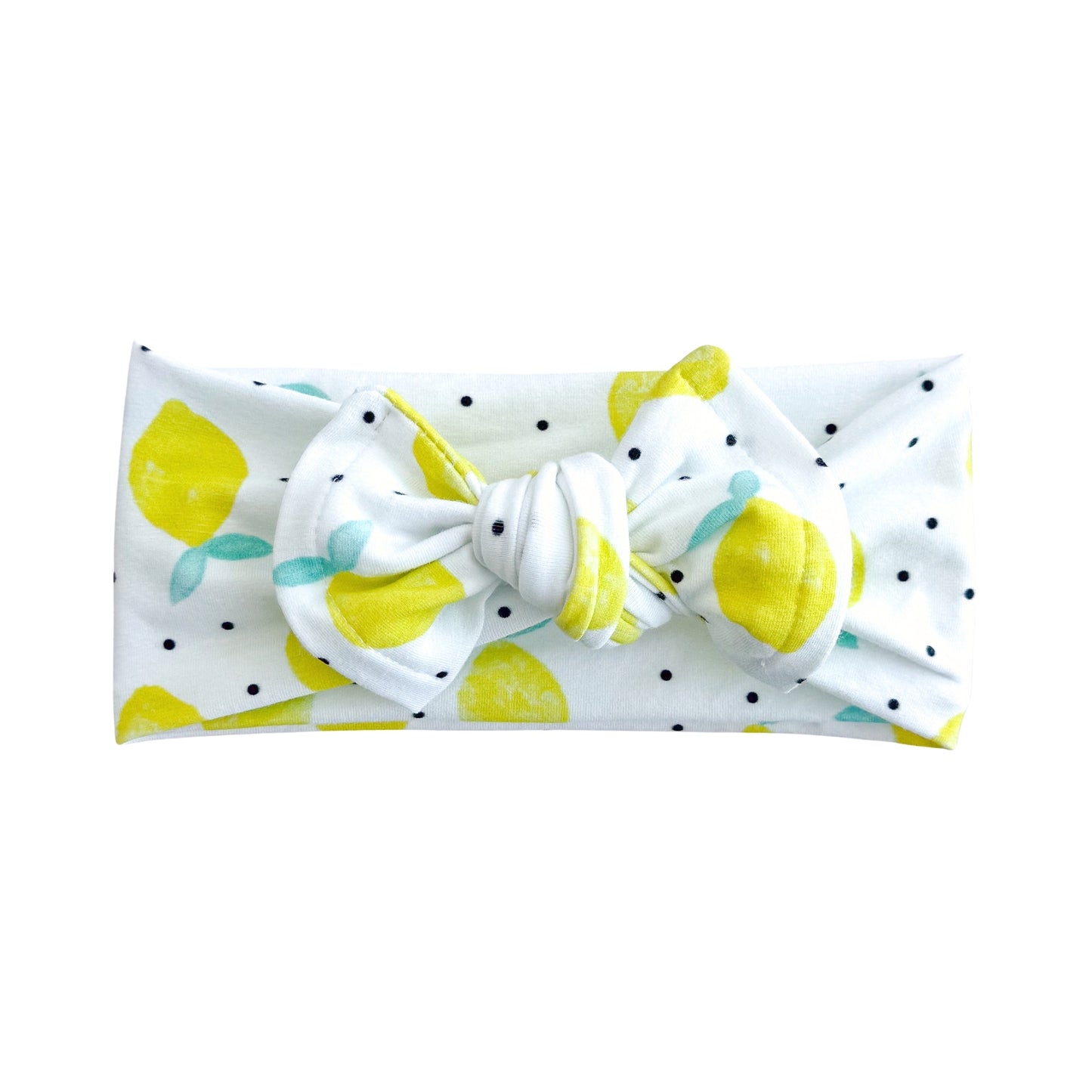 Zesty Lemon Print Cotton Jersey Baby Headband